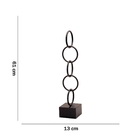 Escultura Decorativa Em Metal Círculos Preto 61x13 Cm - Indo