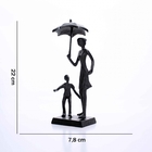 Escultura Decorativa Em Metal Preto Mãe E Filho 22x7 8 Cm F04