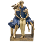 Escultura Decorativa Em Resina Familia Pai, Mãe E Filha