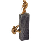 Escultura Decorativa Enfeite Casa Resina Dourado 35x7x5cm