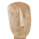 Escultura Decorativa "face" Em Poliresina Madeira 42x14 5 Cm