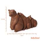 Escultura Decorativa Família De Ursos - Marrom