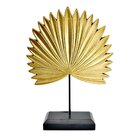 Escultura Decorativa Folha Dourado E Preto