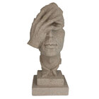 Escultura Decorativa Formato De Rosto Em Resina 33cm Na3001 B