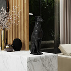 Escultura Decorativa Galgo Em Resina Maciça Preto G07 - Gran
