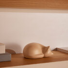 Escultura Decorativa Gato Em Poliresina Bege 19cm 16664 Mart