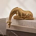 Escultura Decorativa Girafa Em Poliresina Dourada 28cm 17458