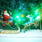 Escultura Decorativa Iluminada Trenó Renas Papai Noel 43cm