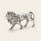 Escultura Decorativa Leão Prata Em Poliresina 15 X 7cm Mart