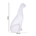 Escultura Decorativa Leopardo Em Cerâmica Branco 13 7 Cm F04