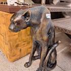 Escultura Decorativa Leopardo Em Resina Preto 71cm Qc0624 Btc