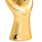 Escultura Decorativa Mão Em Cerâmica - Dourada