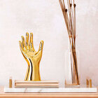 Escultura Decorativa Mão Em Cerâmica - Dourada