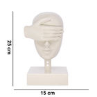 Escultura Decorativa Máscara Cego Em Cerâmica Nude 25cm B02 -