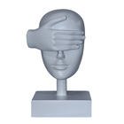 Escultura Decorativa Mascara Rosto Cego Branco G07 - Gran Belo