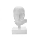 Escultura Decorativa Máscara Rosto Silêncio Branco 25cm B02 -