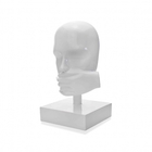 Escultura Decorativa Máscara Rosto Silêncio Branco 25cm B02 -