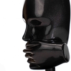 Escultura Decorativa Máscara Silêncio Em Cerâmica Grafite 25c