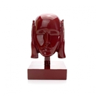 Escultura Decorativa Máscara Surdo Em Cerâmica Vermelho Ocre