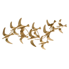 Escultura Decorativa Metálica Pássaros Dourado 1 1 M - D'rossi