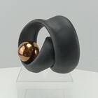 Escultura Decorativa Onda Home&co Resina 18x24x13cm Preto