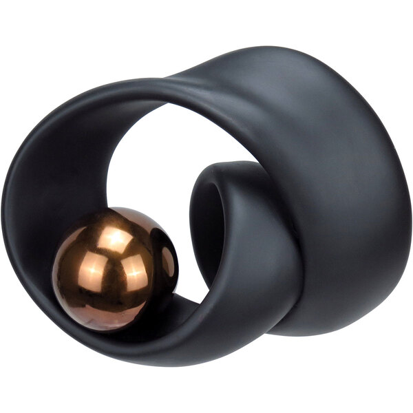 Escultura Decorativa Onda Home&co Resina 18x24x13cm Preto