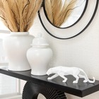 Escultura Decorativa Pantera Branca 45cm