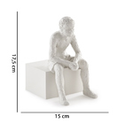 Escultura Decorativa "pessoa Sentada" Poliresina Off White 17