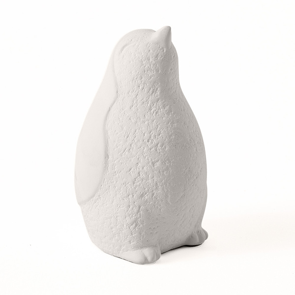 Escultura Decorativa Pinguim Em Cimento Branco 13cm 16816 Mart