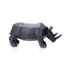 Escultura Decorativa Rinoceronte Em Resina Cinza 15 5x31 Cm -