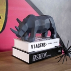 Escultura Decorativa Rinoceronte Em Resina Cinza 15 5x31 Cm -