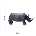 Escultura Decorativa Rinoceronte Em Resina Cinza 15 5x31 Cm -