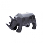 Escultura Decorativa Rinoceronte Em Resina Cinza 15 5x31 Cm -