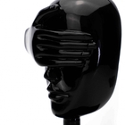 Escultura Decorativa Rosto Cego Em Cerâmica Preto 25x15 Cm -