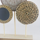 Escultura Decorativa Rústica De Madeira - Três Círculos