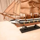 Escultura Decorativo Barco De Madeira 24cm
