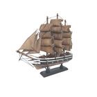Escultura Decorativo Barco De Madeira 24cm