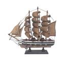 Escultura Decorativo Barco De Madeira 24cm