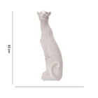 Escultura Decorativo Pantera Em Poliresina Branco 52x19x17 Cm