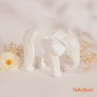 Escultura Elefante Poliresina Branco Mart 13263