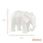 Escultura Elefante Poliresina Branco Mart 13263