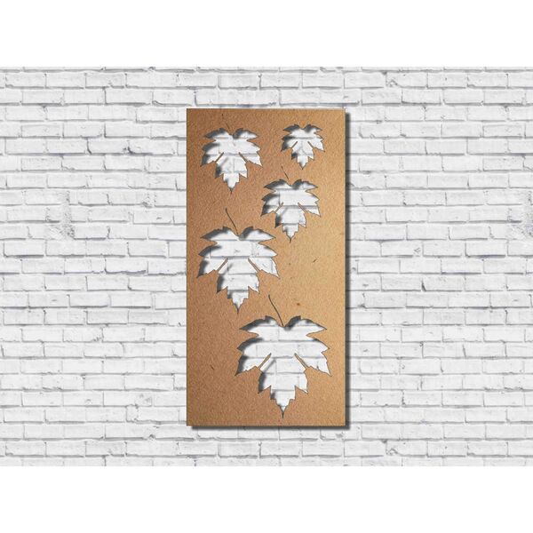 Escultura Em Mdf Recorte Folhas Outono 30x60