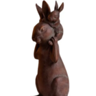 Escultura Em Resina Coelho Papai Chocolatudo