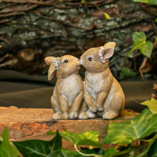 Escultura Em Resina Coelhos Bunnies In Love