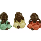 Escultura Enfeite Trio De Budas Bebês Não Vejo  Não Ouço  Não