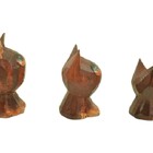 Escultura Enfeite Trio De Gatos Mod B Madeira De Bali Imp