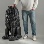 Escultura Estátua Decorativa Casa Hall Leão Sentado Grande Lu