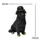Escultura Estatueta Preta Cachorro Sentado 14,5 Cm