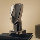 Escultura Face Prata Em Cerâmica 28x12cm