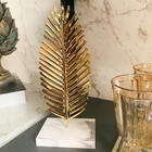 Escultura Folha Decorativa Dourada 12 X 8 X 29 Cm (metal)